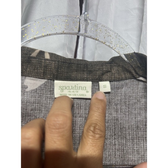 Spartina 449 Floral Button Front Midi Dress Belted Short Sleeve Boho Cottagecore - Picture 11 of 12